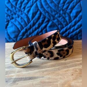 J Crew Calf Hair Belt in Leopard | Large